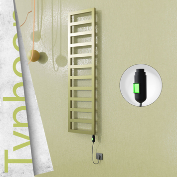 Radiva - Typhoon Elektrikli Paslanmaz Çelik Havlupan 400x1020 Satine Altın (On/Off Düğmeli) 300W