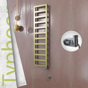 Radiva - Typhoon Elektrikli Paslanmaz Çelik Havlupan 400x1020 Satine Altın (Thesis Termostat) 300W