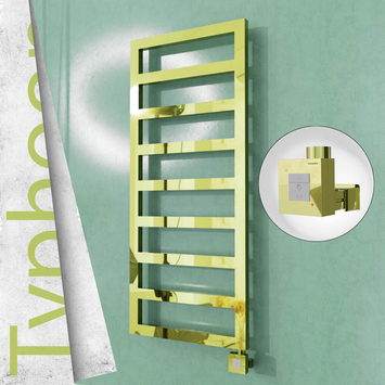 Radiva - Typhoon Elektrikli Paslanmaz Çelik Havlupan 400x1160 Altın (KTX1 Termostat) 300W