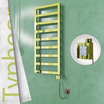 Radiva - Typhoon Elektrikli Paslanmaz Çelik Havlupan 400x1160 Altın (KTX4 Termostat) 300W Spiral Kablolu