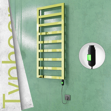 Radiva - Typhoon Elektrikli Paslanmaz Çelik Havlupan 400x1160 Altın (On/Off Düğmeli) 300W