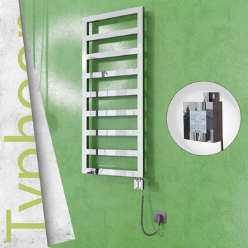Radiva - Typhoon Elektrikli Paslanmaz Çelik Havlupan 400x1160 Ayna Polisaj (KTX4 Termostat) 300W Spiral Kablolu