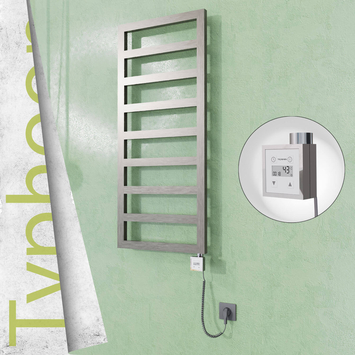 Radiva - Typhoon Elektrikli Paslanmaz Çelik Havlupan 400x1160 Satin Polisaj (KTX3 Termostat) 300W Spiral Kablolu