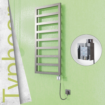 Radiva - Typhoon Elektrikli Paslanmaz Çelik Havlupan 400x1160 Satin Polisaj (KTX4 Termostat) 300W Spiral Kablolu