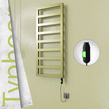 Radiva - Typhoon Elektrikli Paslanmaz Çelik Havlupan 400x1160 Satine Altın (On/Off Düğmeli) 300W