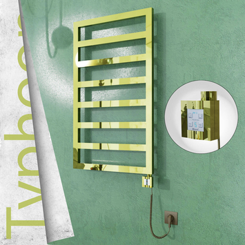 Radiva - Typhoon Elektrikli Paslanmaz Çelik Havlupan 400x1580 Altın (KTX4 Termostat) 300W Spiral Kablolu
