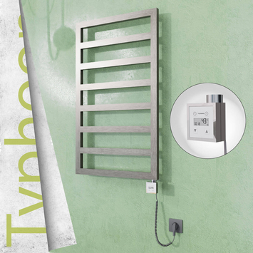 Radiva - Typhoon Elektrikli Paslanmaz Çelik Havlupan 400x1580 Satin Polisaj (KTX3 Termostat) 300W Spiral Kablolu