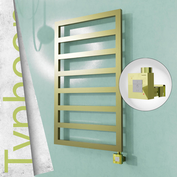 Radiva - Typhoon Elektrikli Paslanmaz Çelik Havlupan 400x1580 Satine Altın (KTX1 Termostat) 300W