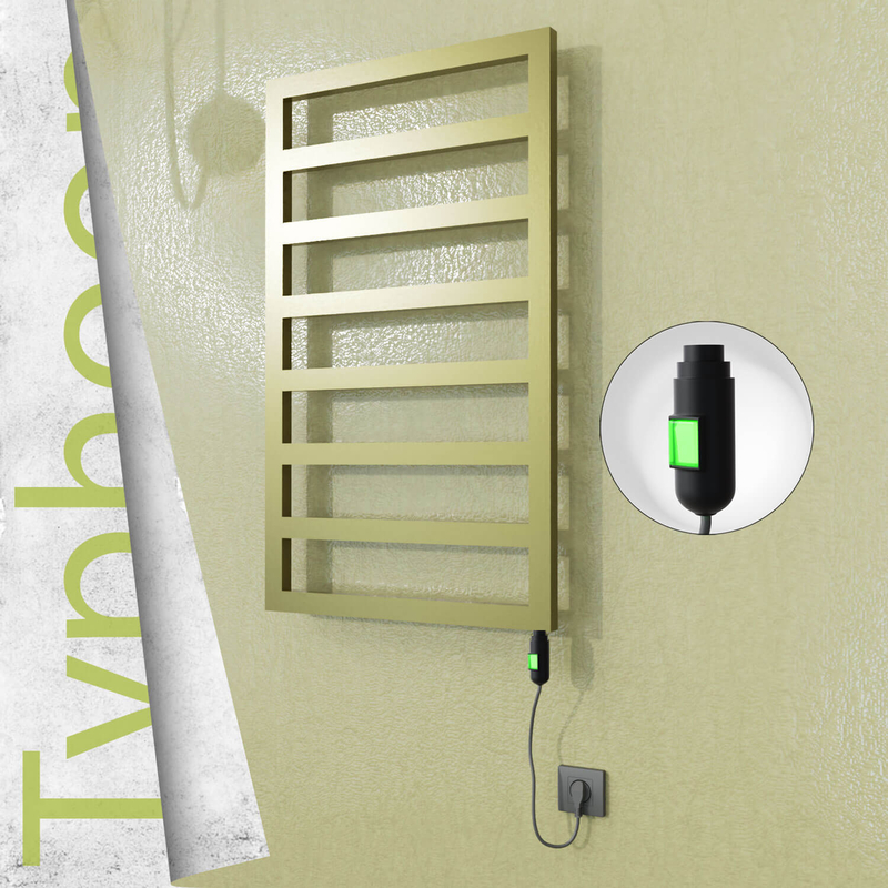 TYPHOON Elektrikli Paslanmaz Çelik Havlupan 400x1580 Satine Altın (On/Off Düğmeli) 300W