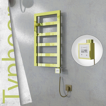 Radiva - Typhoon Elektrikli Paslanmaz Çelik Havlupan 400x740 Altın (KTX3 Termostat) 200W Spiral Kablolu