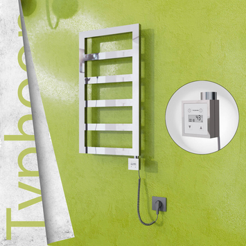 Radiva - Typhoon Elektrikli Paslanmaz Çelik Havlupan 400x740 Ayna Polisaj (KTX3 Termostat) 200W Spiral Kablolu