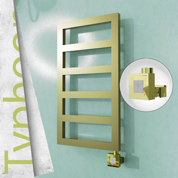 Radiva - Typhoon Elektrikli Paslanmaz Çelik Havlupan 400x740 Satine Altın (KTX1 Termostat) 200W