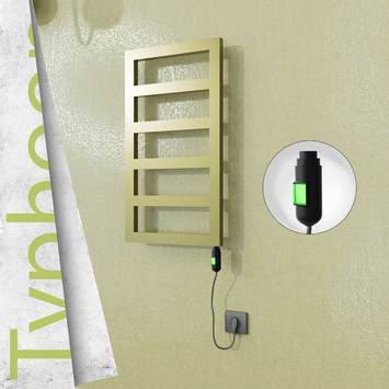 Radiva - Typhoon Elektrikli Paslanmaz Çelik Havlupan 400x740 Satine Altın (On/Off Düğmeli) 200W