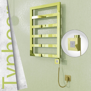 Radiva - Typhoon Elektrikli Paslanmaz Çelik Havlupan 500x1020 Altın (KTX1 Termostat) 300W Spiral Kablolu