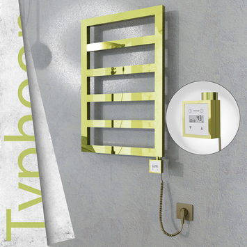 Radiva - Typhoon Elektrikli Paslanmaz Çelik Havlupan 500x1020 Altın (KTX3 Termostat) 300W Spiral Kablolu