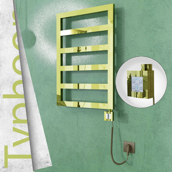 Radiva - Typhoon Elektrikli Paslanmaz Çelik Havlupan 500x1020 Altın (KTX4 Termostat) 300W Spiral Kablolu