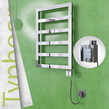 Radiva - Typhoon Elektrikli Paslanmaz Çelik Havlupan 500x1020 Ayna Polisaj (KTX4 Termostat) 300W Spiral Kablolu