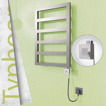 Radiva - Typhoon Elektrikli Paslanmaz Çelik Havlupan 500x1020 Satin Polisaj (KTX1 Termostat) 300W Spiral Kablolu