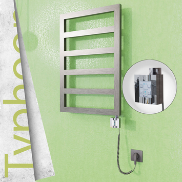 Radiva - Typhoon Elektrikli Paslanmaz Çelik Havlupan 500x1020 Satin Polisaj (KTX4 Termostat) 300W Spiral Kablolu