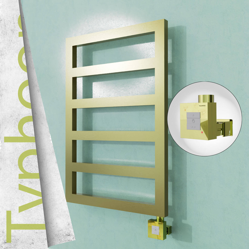 TYPHOON Elektrikli Paslanmaz Çelik Havlupan 500x1020 Satine Altın (KTX1 Termostat) 300W