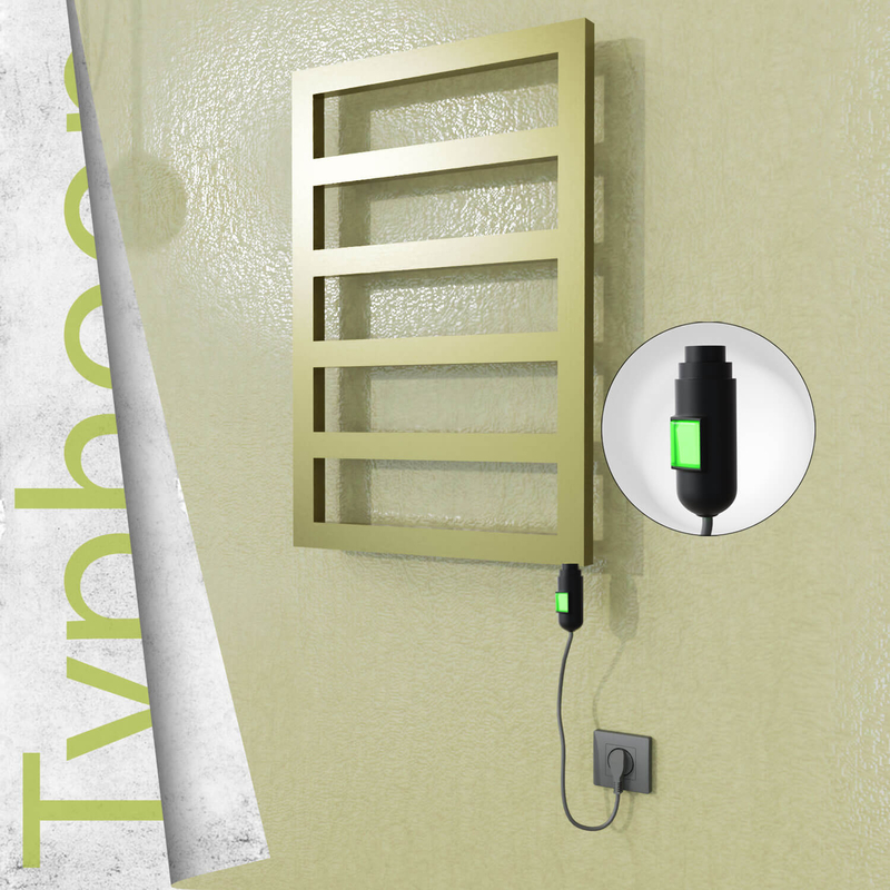 TYPHOON Elektrikli Paslanmaz Çelik Havlupan 500x1020 Satine Altın (On/Off Düğmeli) 300W