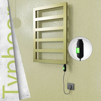 Radiva - Typhoon Elektrikli Paslanmaz Çelik Havlupan 500x1020 Satine Altın (On/Off Düğmeli) 300W