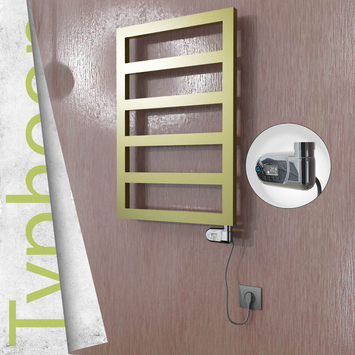 Radiva - Typhoon Elektrikli Paslanmaz Çelik Havlupan 500x1020 Satine Altın (Thesis Termostat) 300W