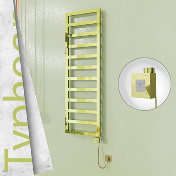 Radiva - Typhoon Elektrikli Paslanmaz Çelik Havlupan 500x1160 Altın (KTX1 Termostat) 300W Spiral Kablolu
