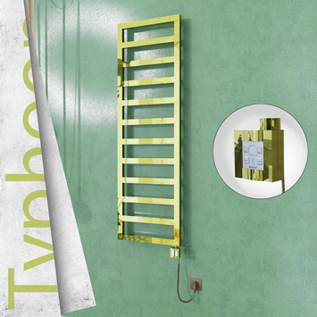 Radiva - Typhoon Elektrikli Paslanmaz Çelik Havlupan 500x1160 Altın (KTX4 Termostat) 300W Spiral Kablolu