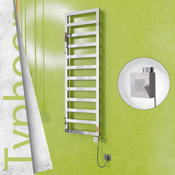 Radiva - Typhoon Elektrikli Paslanmaz Çelik Havlupan 500x1160 Ayna Polisaj (KTX1 Termostat) 300W Spiral Kablolu