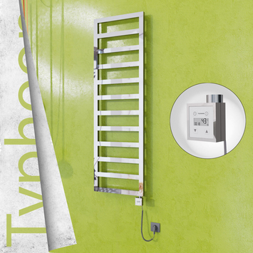 Radiva - Typhoon Elektrikli Paslanmaz Çelik Havlupan 500x1160 Ayna Polisaj (KTX3 Termostat) 300W Spiral Kablolu
