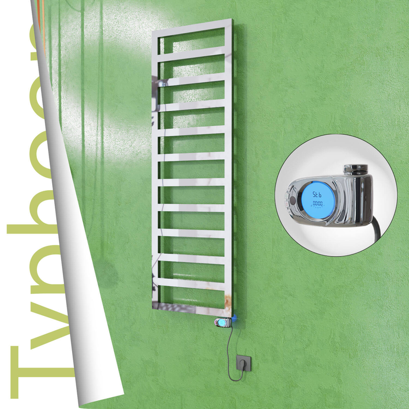 TYPHOON Elektrikli Paslanmaz Çelik Havlupan 500x1160 Ayna Polisaj (Musa Termostat) 300W