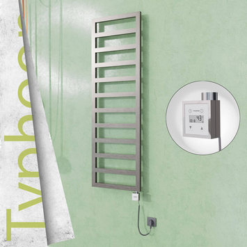 Radiva - Typhoon Elektrikli Paslanmaz Çelik Havlupan 500x1160 Satin Polisaj (KTX3 Termostat) 300W Spiral Kablolu