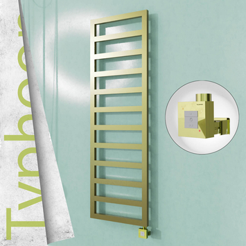 Radiva - Typhoon Elektrikli Paslanmaz Çelik Havlupan 500x1160 Satine Altın (KTX1 Termostat) 300W