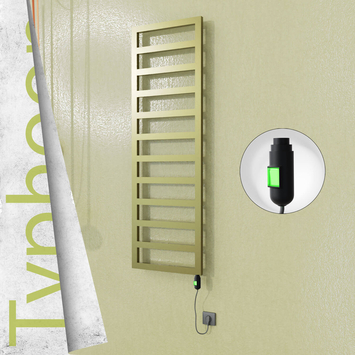 Radiva - Typhoon Elektrikli Paslanmaz Çelik Havlupan 500x1160 Satine Altın (On/Off Düğmeli) 300W