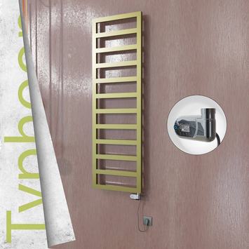 Radiva - Typhoon Elektrikli Paslanmaz Çelik Havlupan 500x1160 Satine Altın (Thesis Termostat) 300W