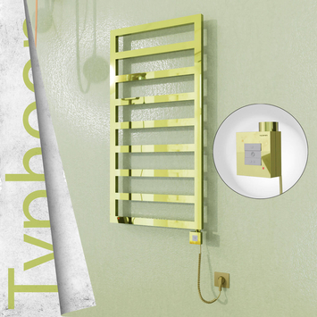 Radiva - Typhoon Elektrikli Paslanmaz Çelik Havlupan 500x1580 Altın (KTX1 Termostat) 600W Spiral Kablolu
