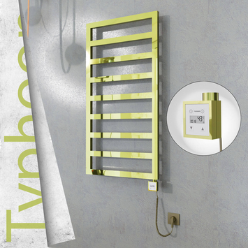 Radiva - Typhoon Elektrikli Paslanmaz Çelik Havlupan 500x1580 Altın (KTX3 Termostat) 600W Spiral Kablolu