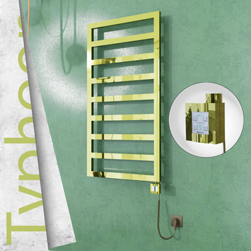 Radiva - Typhoon Elektrikli Paslanmaz Çelik Havlupan 500x1580 Altın (KTX4 Termostat) 600W Spiral Kablolu