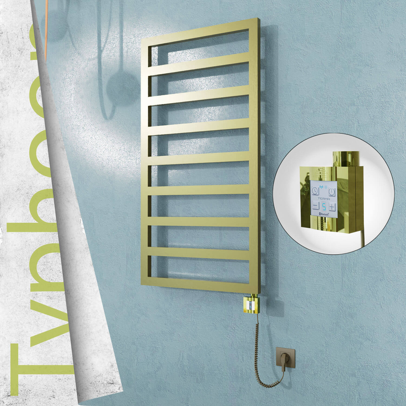 TYPHOON Elektrikli Paslanmaz Çelik Havlupan 500x1580 Satine Altın (KTX4 Termostat) 600W Spiral Kablolu