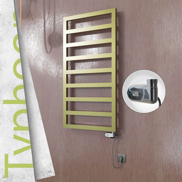  - TYPHOON Elektrikli Paslanmaz Çelik Havlupan 500x1580 Satine Altın (Thesis Termostat) 600W