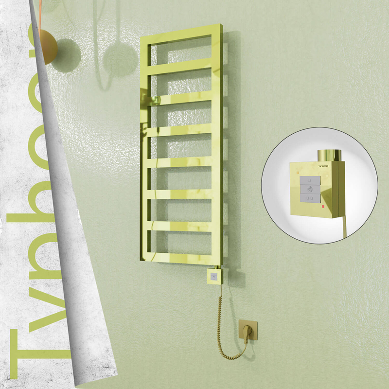 TYPHOON Elektrikli Paslanmaz Çelik Havlupan 500x740 Altın (KTX1 Termostat) 200W Spiral Kablolu