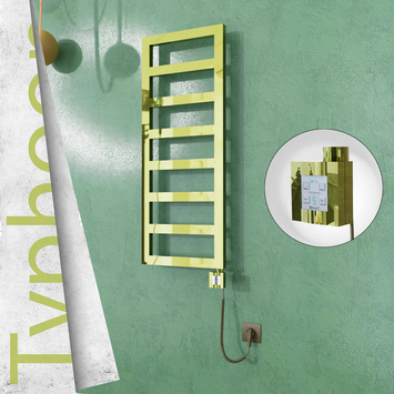 Radiva - Typhoon Elektrikli Paslanmaz Çelik Havlupan 500x740 Altın (KTX4 Termostat) 200W Spiral Kablolu
