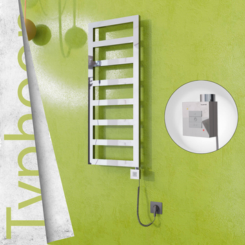 Radiva - Typhoon Elektrikli Paslanmaz Çelik Havlupan 500x740 Ayna Polisaj (KTX1 Termostat) 200W Spiral Kablolu