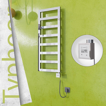 Radiva - Typhoon Elektrikli Paslanmaz Çelik Havlupan 500x740 Ayna Polisaj (KTX3 Termostat) 200W Spiral Kablolu
