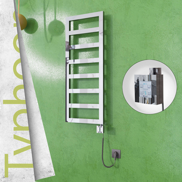Radiva - Typhoon Elektrikli Paslanmaz Çelik Havlupan 500x740 Ayna Polisaj (KTX4 Termostat) 200W Spiral Kablolu