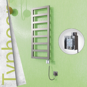 Radiva - Typhoon Elektrikli Paslanmaz Çelik Havlupan 500x740 Satin Polisaj (KTX4 Termostat) 200W Spiral Kablolu