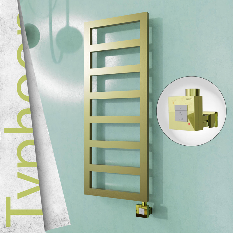 TYPHOON Elektrikli Paslanmaz Çelik Havlupan 500x740 Satine Altın (KTX1 Termostat) 200W