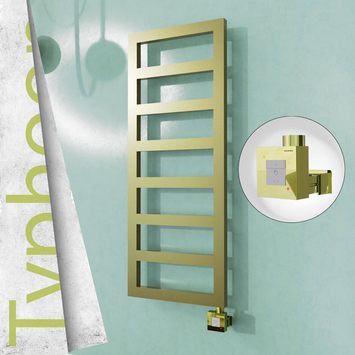 Radiva - Typhoon Elektrikli Paslanmaz Çelik Havlupan 500x740 Satine Altın (KTX1 Termostat) 200W