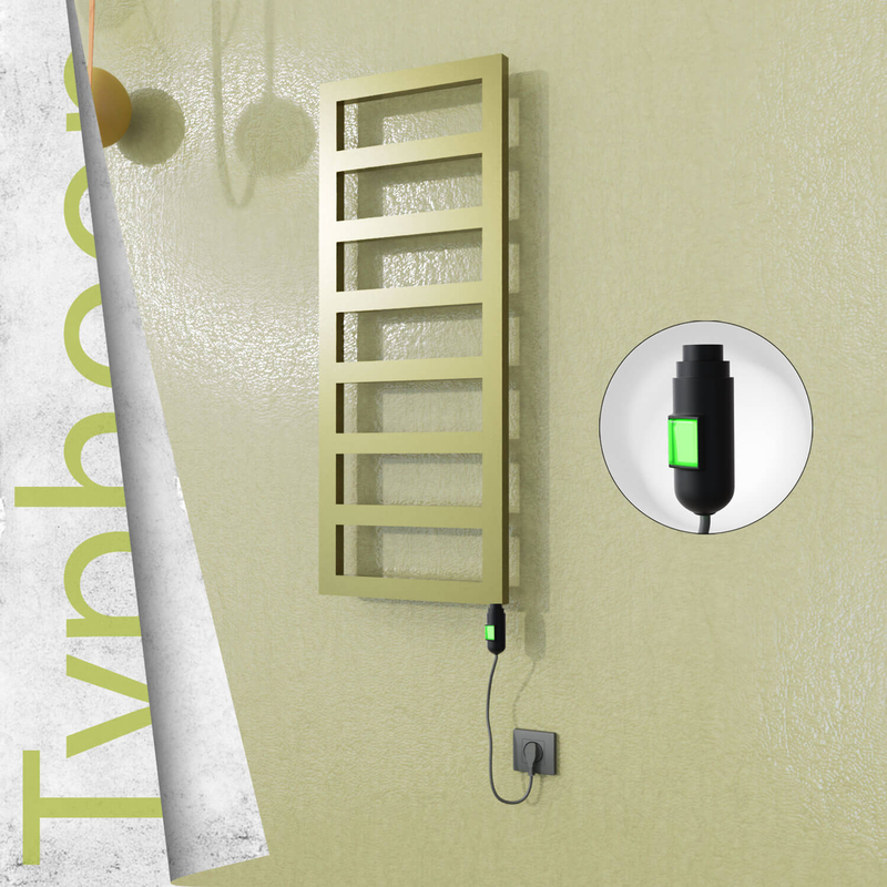 TYPHOON Elektrikli Paslanmaz Çelik Havlupan 500x740 Satine Altın (On/Off Düğmeli) 200W